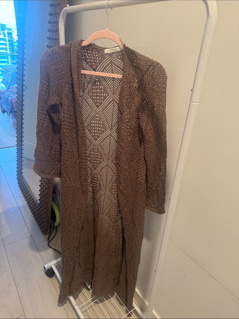 12th tribe Oakley Mocha Knit Maxi Cardigan